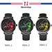 Rad rotierende Uhr Modetrend Cool Quarz Herren Gürtel Kontur Uhr Box Set_voghion.com