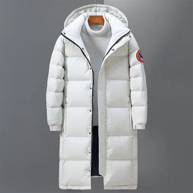 Men's Clothing New Cross Border Winter Men's Cotton Coat Couple Long Thick Warm Hooded Simple Fashion Youth Trend Coat_voghion.com