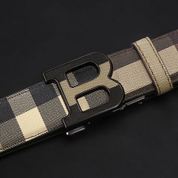 Nieuwe high-end riem voor mannen met een gevoel van luxe, gemaakt van puur rundleer en voorzien van automatische lettergesp tailleband voor casual en minimalistische broeken_voghion.com