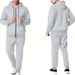 Herren-Set aus Tech-Fleece-Kapuzenpullover und Jogginghose – warmes Winter-Kapuzensweatshirt mit Reißverschluss und weich gefütterter Hose für Fitnessstudio, Laufen und Freizeit_voghion.com