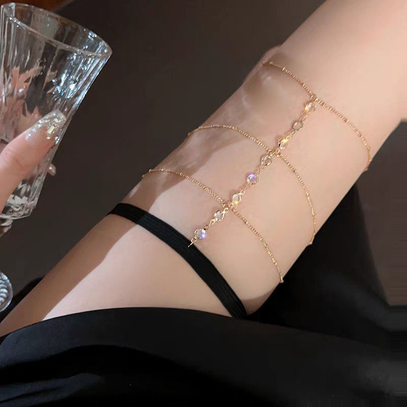 Su Damlası Elmas İşlemeli Şık, Zarif, Stil, Kişilik, Çok Yönlü Vücut Halkası, Bacak Zinciri_voghion.com