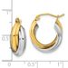 10k Two-tone Polished Double Hoop Earrings_voghion.com