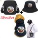 3Pcs/Set Animal Kangaroo Purple Stars Print Bag Hat, Winter Soft And Warm Comfortable Bag Hat Suitable For Outdoor Travel With Pets, Durable Pet Gear_voghion.com