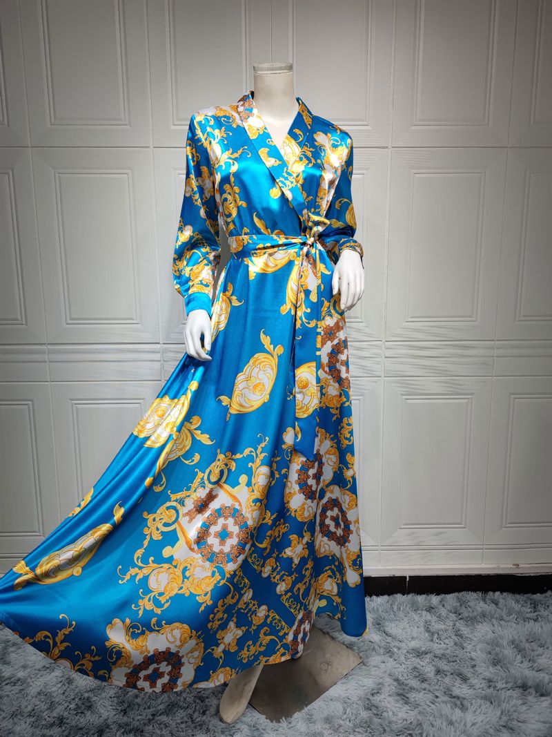 Frauen Kleidung Muslimischen kleid rock frühling mode ethnischen stil Arabisch seide_voghion.com