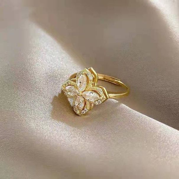 Orecchini a bottone, collana, set di anelli, 2024 Lucky Turn, set di gioielli con petali rotanti, set da 3 pezzi_voghion.com