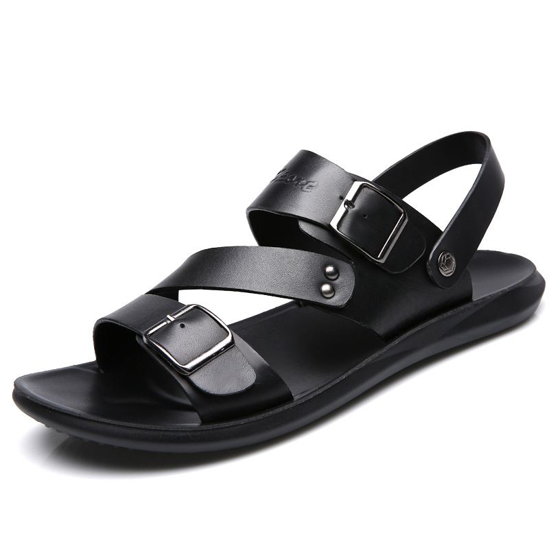 Sandals Men's leather casual trend beach shoes men's flip-flops a pair of sandals for men_voghion.com