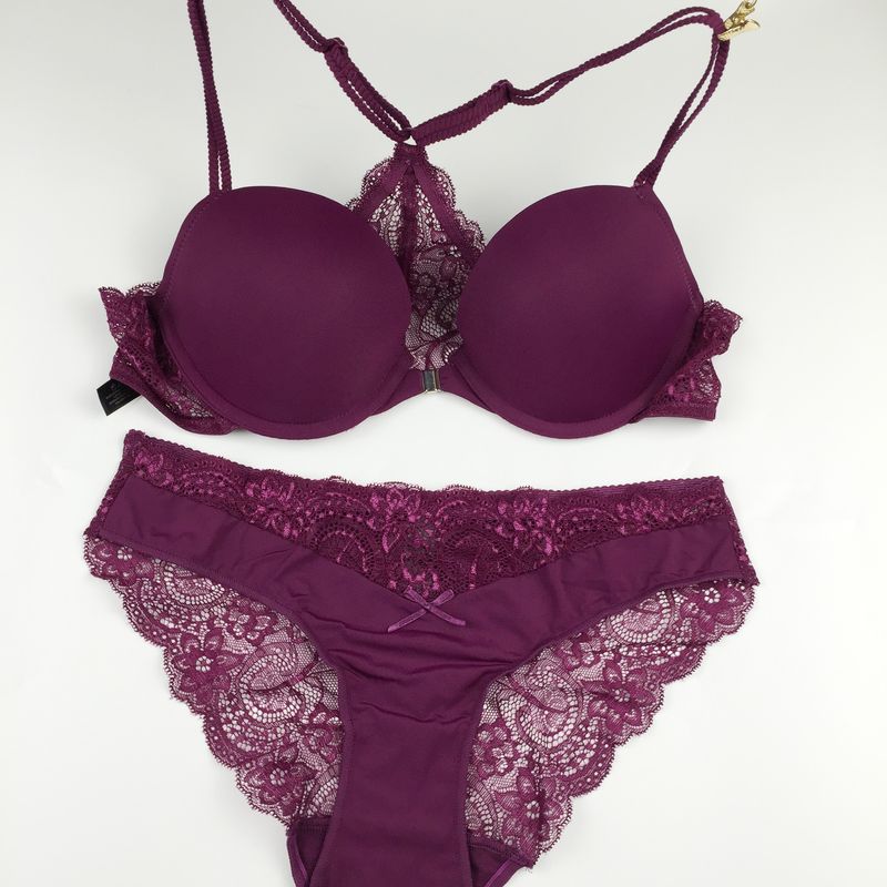 Voorkant gesp kant verzamelt sexy dunne rug dames ondergoed bh set voor de zomer_voghion.com