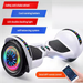 10-calowy samobalansujący samochodzik dla dorosłych, 7-calowy dwukołowy, inteligentny elektryczny samochodzik balansujący z kierownicą dla dzieci w wieku 7-12 lat_voghion.com
