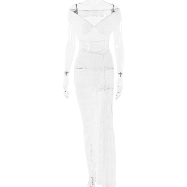 Heißer Verkauf neues zweiteiliges ärmelloses rückenfreies Spitzenkleid, sexy und modisches Slim Fit langes Rockset_voghion.com