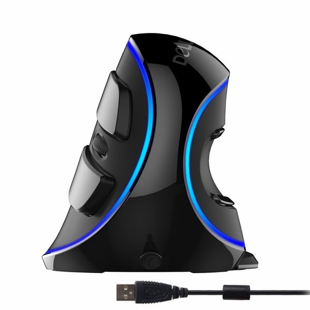 12800DPI ergonómia függőleges játékprogramozható makró Delux M618 PLUS vezetékes egér 6 gombos RGB vezeték nélküli jobbkezes egér_voghion.com