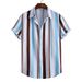 Camicia casual da uomo a maniche corte con nuova camicia a righe estiva stampata_voghion.com