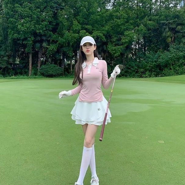 Sports, Breathable Summer Polo Shirt, Long Women's Golf, Tennis Skirt Two-piece_voghion.com