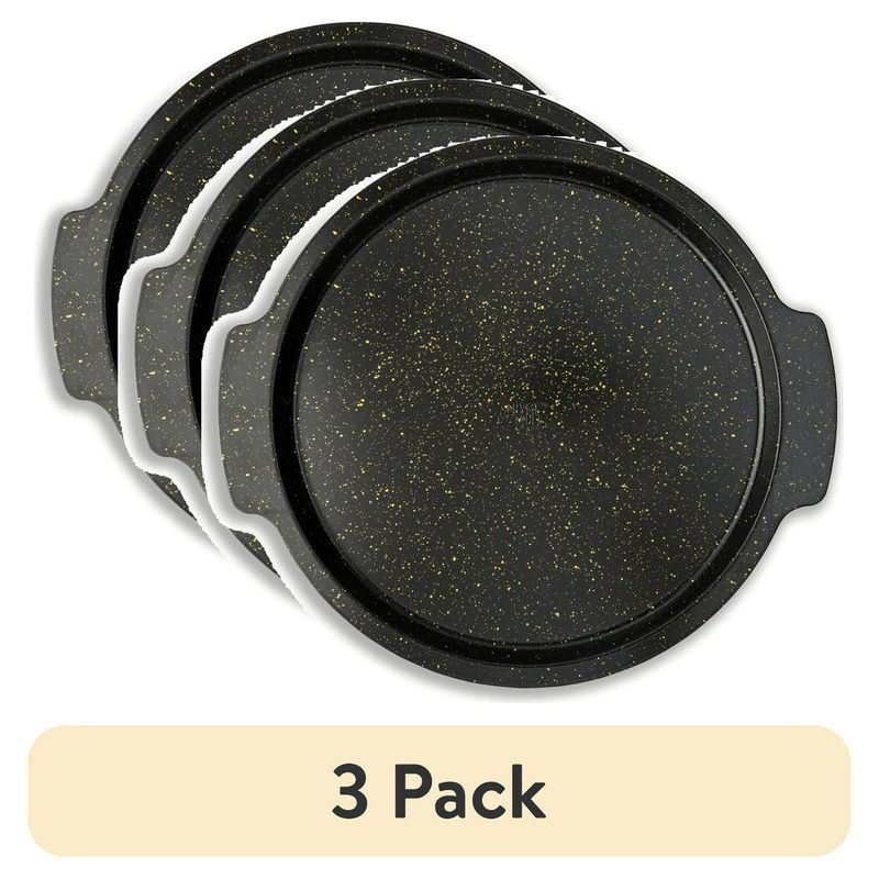 (3 Pack) Thyme & Table 14" Non-Stick Pizza Pan - Black_voghion.com
