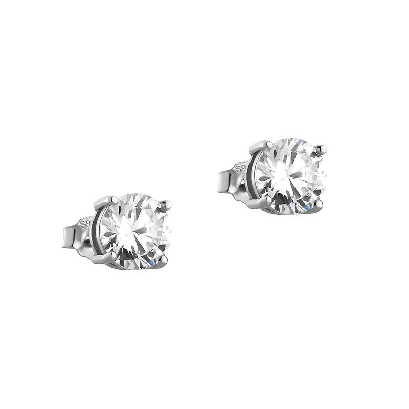 Orecchini in zircone 8A Orecchini in argento sterling S925 Orecchini classici in platino a quattro griffe Temperamento semplice e di alta qualità_voghion.com