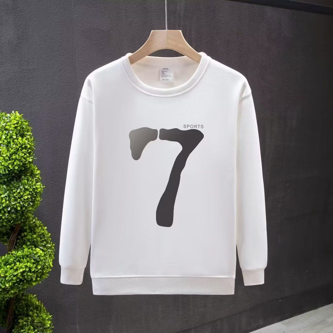 Herrenbekleidung Crewneck Sweat Herren Loose Design Sense Smiley Print Retro Instagram Style Modisches Markenoberteil für Frühling und Herbst_voghion.com