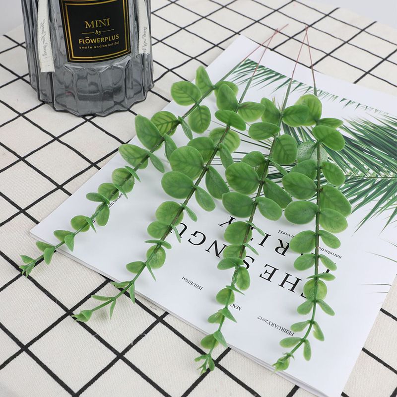 Flori Frunze de eucalipt auriu Tulpini de frunze artificiale Plante decorative de toamna Aranjamente florale de nunta_voghion.com