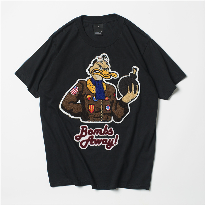 Herren Retro Cartoon Street Baumwolle Kurzarm_voghion.com