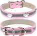 SQCLV Reflektierendes Hundehalsband mit niedlichen Pfotennieten, lustigen, weichen PU-Leder-Hundehalsbändern, verstellbar, für kleine, mittelgroße und große Hunde und Katzen (Pink, Smal_voghion.com