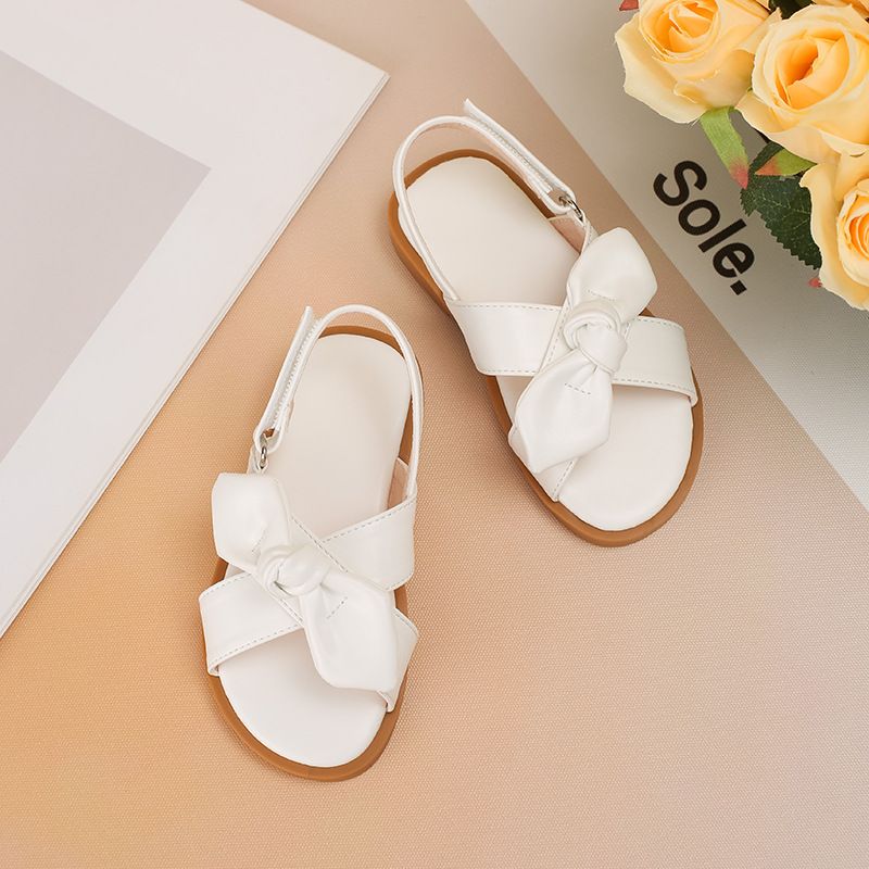 Mother&Kids Infradito Sandali con fiocco incrociato per ragazze Semplici sandali con fibbia a una linea_voghion.com
