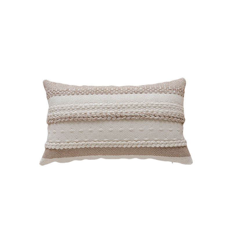 Set di federe per cuscini a righe intrecciate – Federe per cuscini moderne e minimaliste in tessuto per divano e letto, federe decorative in misto policotone 30x50 cm_voghion.com