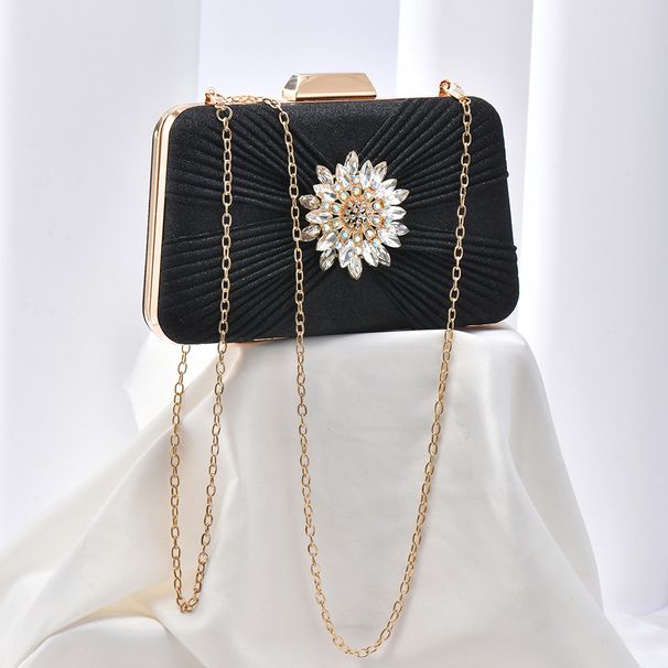 Borse da donna Squisita borsa da sera con fiori di strass, temperamento da donna, borsa versatile, borsa a tracolla con catena da banchetto all'ingrosso_voghion.com