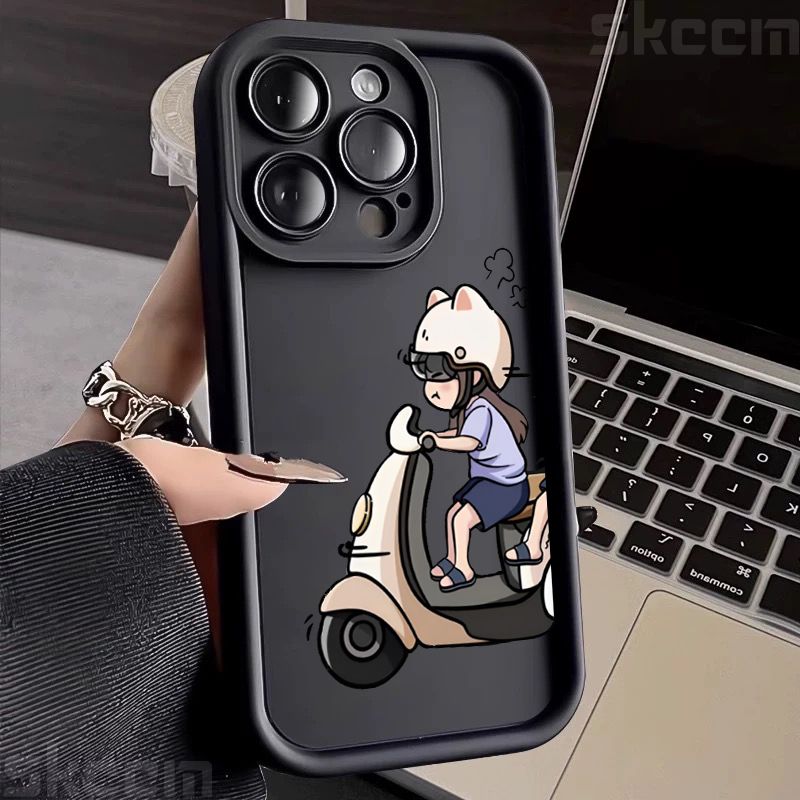 Söt Körande Elektrisk Liten Flicka Pojke Skal för Samsung Galaxy S25 S24 S23 S22 Ultra S21 Plus S21 FE A15 A35 A54 A55 Skal_voghion.com