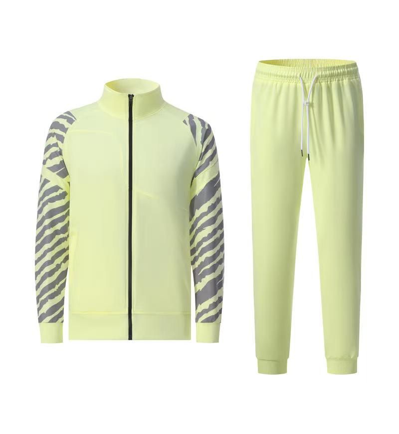 Fußballuniform Herren Fußball Ärmelset Neues Aussehen Trainingstrikot Jacke Lange Hose_voghion.com