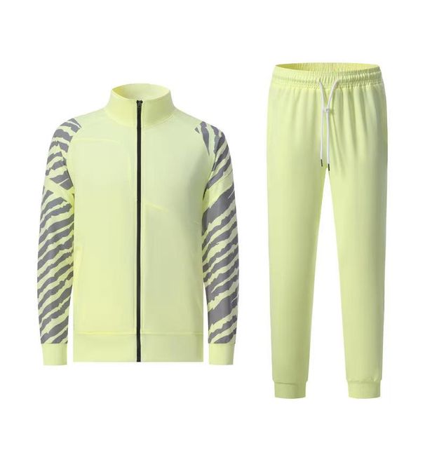 Fußballuniform Herren Fußball Ärmelset Neues Aussehen Trainingstrikot Jacke Lange Hose_voghion.com