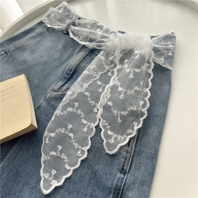 Versatile Belt, Silk Scarf, French Women's, Atmosphere, Lace, Waist Decoration, Ribbon, Fluttering Belt_voghion.com