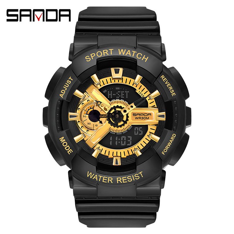Sanda Live College Original Su Feng Male and Female Students Belt with Hand Light Electronic Watch Waterproof_voghion.com
