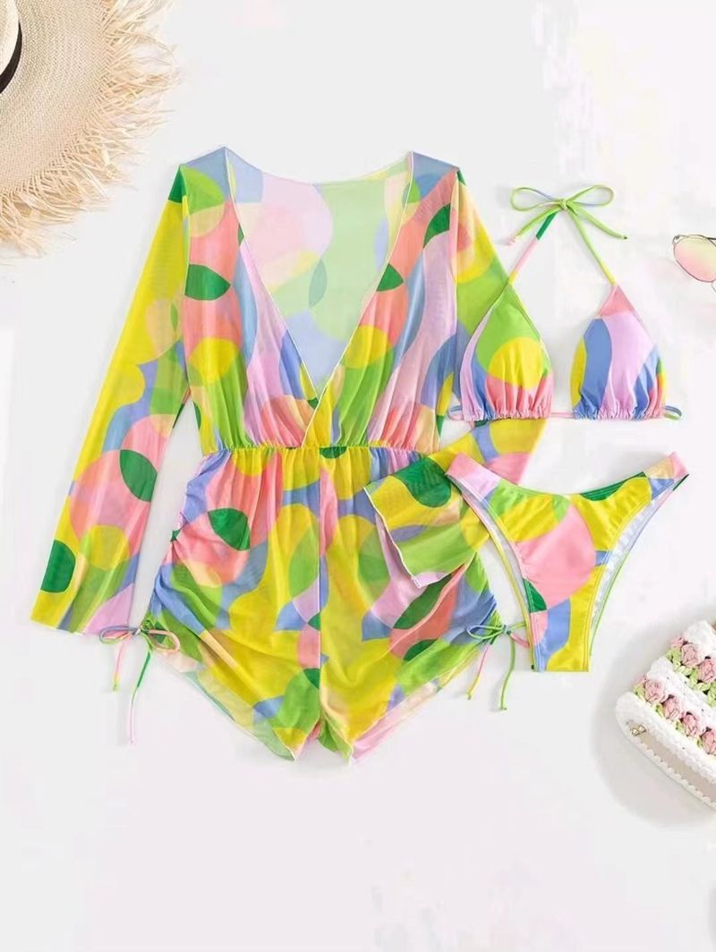  Nove ženske kopalke, enodelni prekrivni bikini z dolgimi rokavi, tridelne kopalke za ženske, bikini_voghion.com