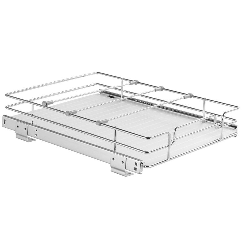 Slide Drawers Pull Drawer Out Duty Cabinet Organizer 17D Pantry Roll Heavy Steel St Out X Shelves Sliding Out 12W ChromePlated_voghion.com