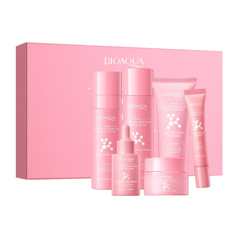 Full English BIOAOUA Niacinamide Hydrating And Rejuvenating Six-Piece Gift Set Moisturizing Kit_voghion.com