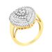 10K Yellow Gold 1.0 Cttw Round and Baguette Cut Diamond Oval Shaped Cluster Ring (I-J Color, I1-I2 Clarity)_voghion.com