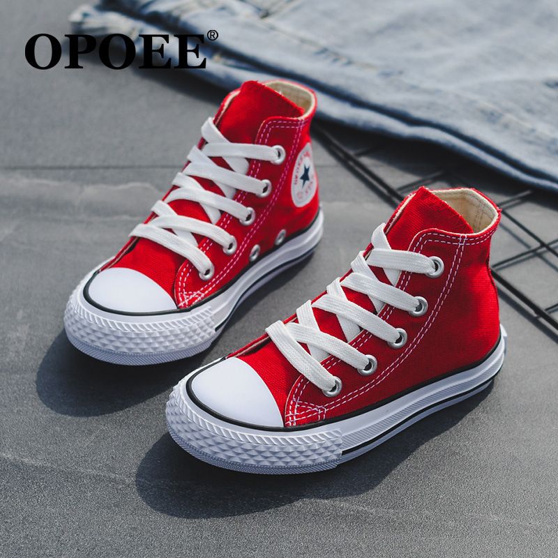 Children Girl Boy High-top Canvas Students Breathable Sneaker Shoes Kid Wear-resistant Sport Casual Flat Board Footwear_voghion.com