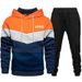 New Fashion Men's Sweatshirt Casual Sports Color Matching Autumn And Winter Hooded Set_voghion.com
