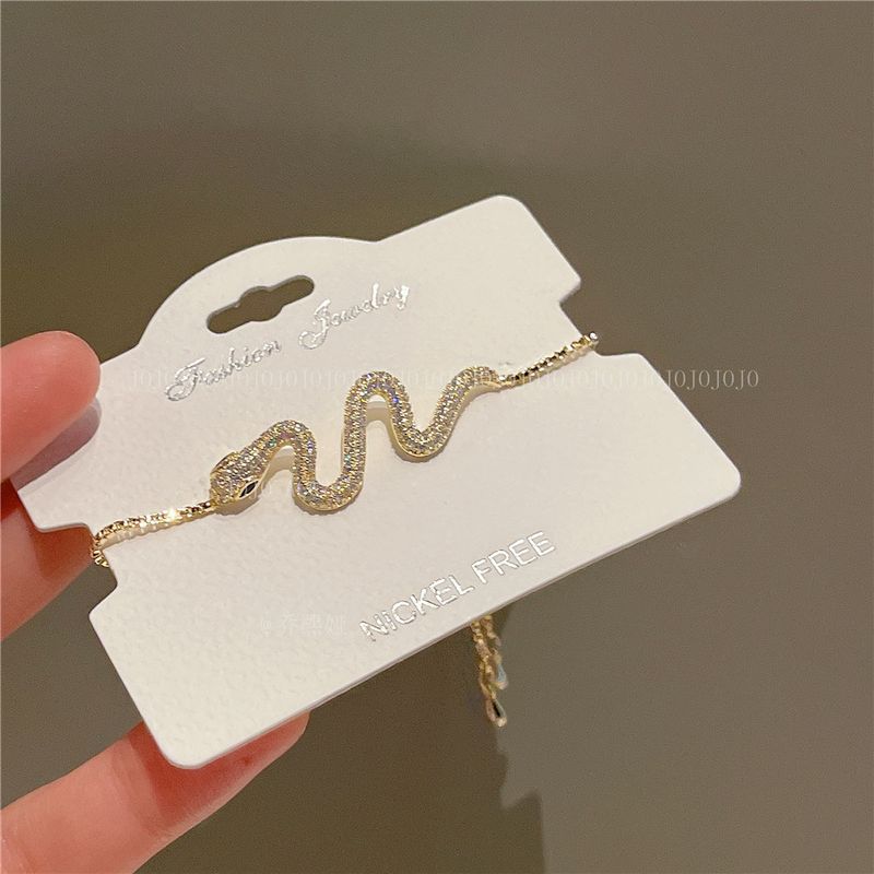 Brățară de damă cu micro-incrustații în formă de șarpe, cu temperament, nouă nișă, stil all-match, brățară high-end_voghion.com