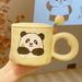 Mugs en céramique panda mignons, créatifs et pratiques, au style inédit : le cadeau de Noël idéal et un souvenir parfait pour vos boissons et votre café._voghion.com