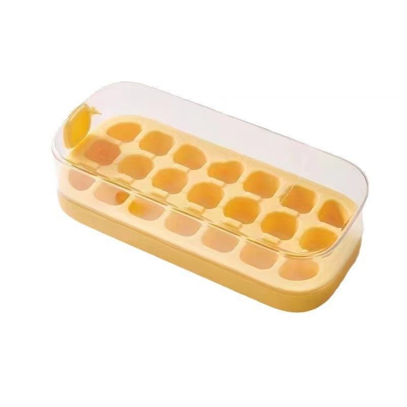 Su Doldurma Izgaralı Plastik Buz Küpü Tepsisi Gıda Sınıfı Jöle ve Buz Yapma Kalıbı Ev Yapımı Buz Küpleri İçin Pres Tipi Dondurucu Kabı (4'lü Paket)_voghion.com