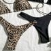 Maillot de bain deux pièces sexy imprimé léopard, couleur unie, pour femmes, pour la plage, les sources chaudes, quatre pièces_voghion.com