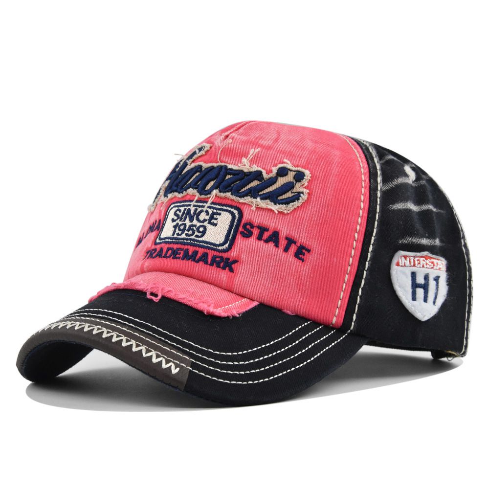 Cappello da baseball con lingua d'anatra e tessuto adesivo, ricamato in 3D, con blocco di colore, lavato e usato, parasole_voghion.com