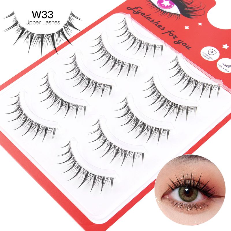 Ciglia finte trasparenti stelo simulazione naturale 5 paia ciglia finte trucco quotidiano ciglia da festa_voghion.com