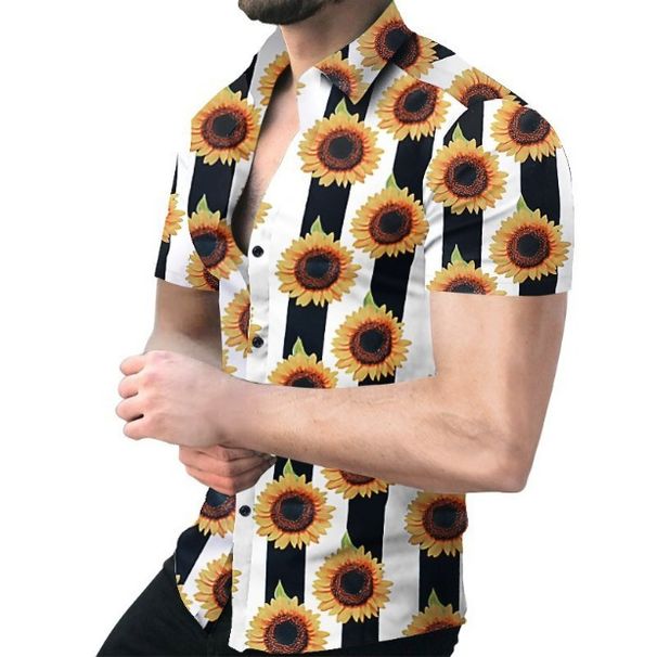 2024 new summer men's short sleeved printed casual personalized lapel oversized shirt lining_voghion.com