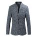 Nuovo abito da uomo alla moda Zhongshan con colletto alto slim fit multi-bottone, piccolo_voghion.com