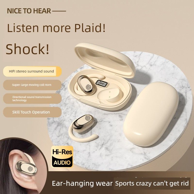 Digital Display Transparent Bass OWS Air Conduction Bluetooth Headset Ear-Mounted Non In-Ear Wireless Binaural Call_voghion.com