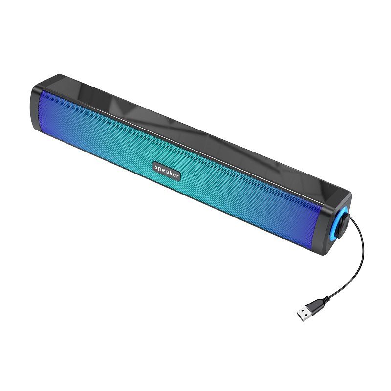 Portable Speakers Full Color Light USB Powered E 1411 Bluetooth Wired Speaker Subwoofer Computer Home_voghion.com