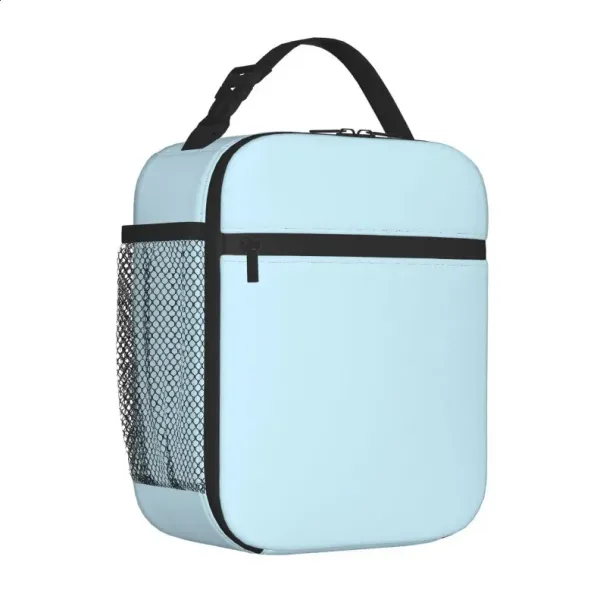 Blue Lunch Bag Insulated Box Suitable For Teenagers Boys Girl Highend Handbag Cooler With Side Pockets 250318_voghion.com