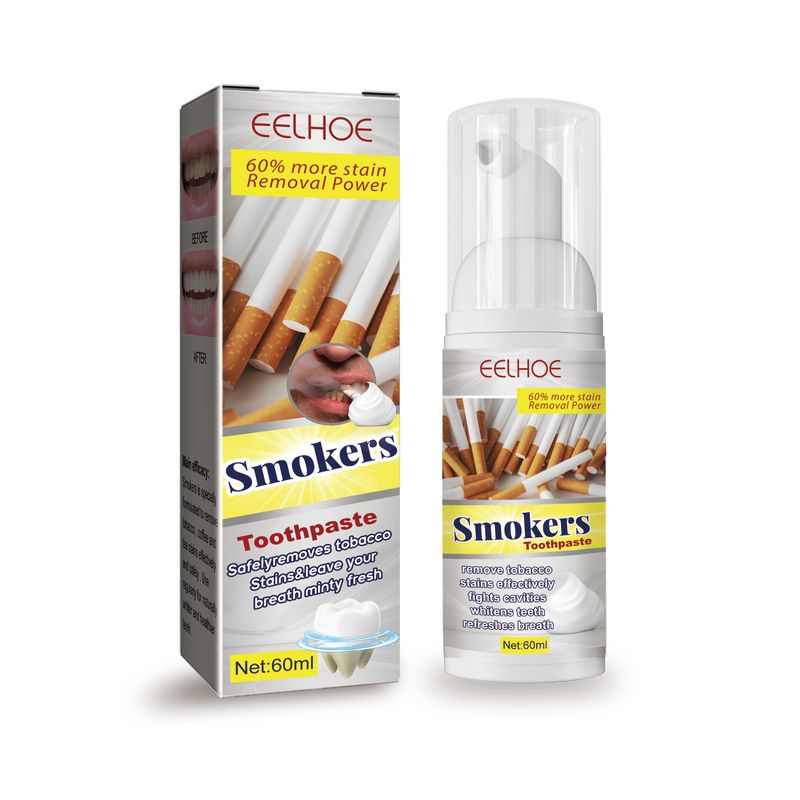 Dentifrice EELHOE pour éliminer les taches de smog, éliminer les taches de dents jaunes, nettoyer les dents, blanchir et rafraîchir le dentifrice pour soins bucco-dentaires_voghion.com