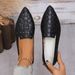 Bean 2025 Spring New 36--43 Large Size Pointed Toe Shallow Mouth Flat Hollow Out Mom Shoes For Women_voghion.com