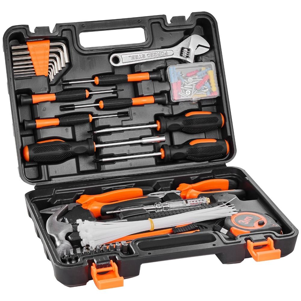 SucceBuy Tool Kit Home Repairing Tool Kit With Portable Tool Storage Case Home Maintenance DIY Projects And Automotive Repair_voghion.com